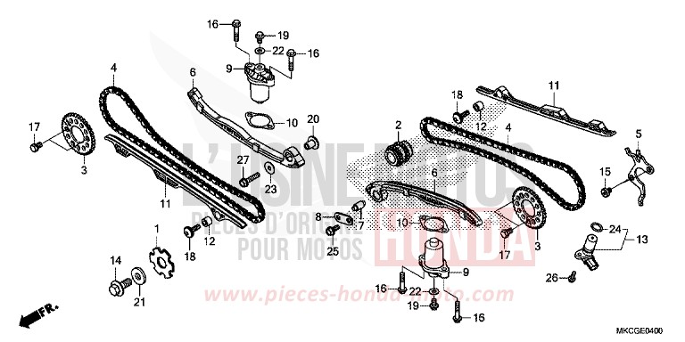 CAM CHAIN/TENSIONER for Gold Wing CANDY ARDENT RED (R367) from 2020
